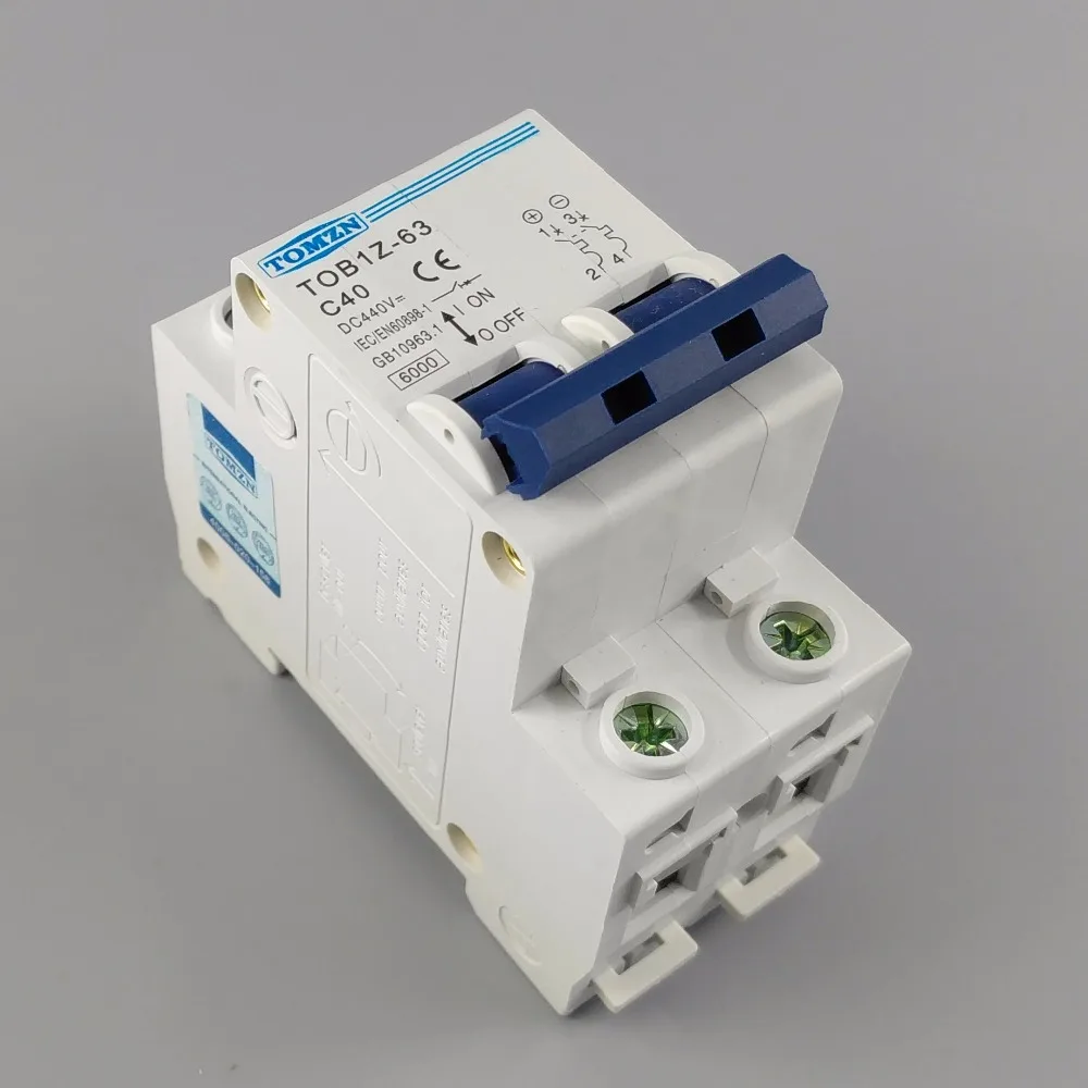 2P 40A DC 440V автоматический выключатель MCB C Кривая