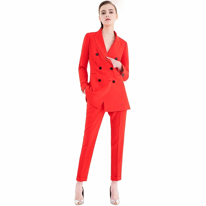 

Осень-зима 2019, деловые элегантные женские блейзеры, брючные костюмы, женский офисный брючный костюм, брюки и Блейзер, красный пиджак