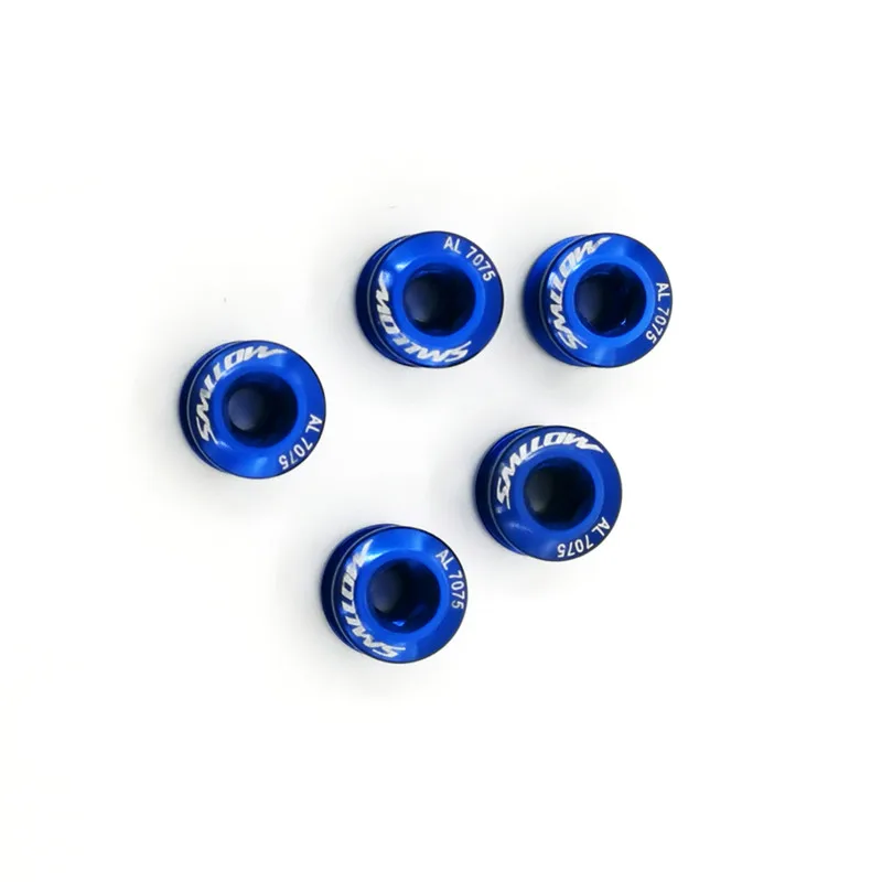 6.5mm 5pcs blue 5 шт., винты для велосипедного колеса MTB, велосипедные болты 7075 из алюминиевого сплава, одинарные/двойные зубные пластины, винты для ногтей, винты для Шатунов - Цвет: 6.5mm 5pcs blue