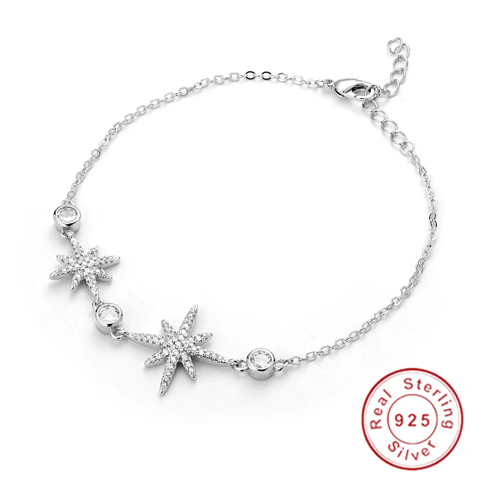 Женский браслет из серебра 100% пробы с фианитом|Гибкие и жесткие браслеты| |