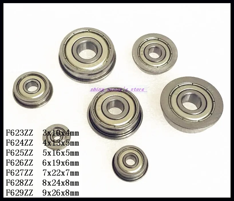 3 8 шт./лот F623ZZ F624ZZ F625ZZ F626ZZ F627ZZ F628ZZ F629ZZ фланцевый подшипник с глубоким желобом