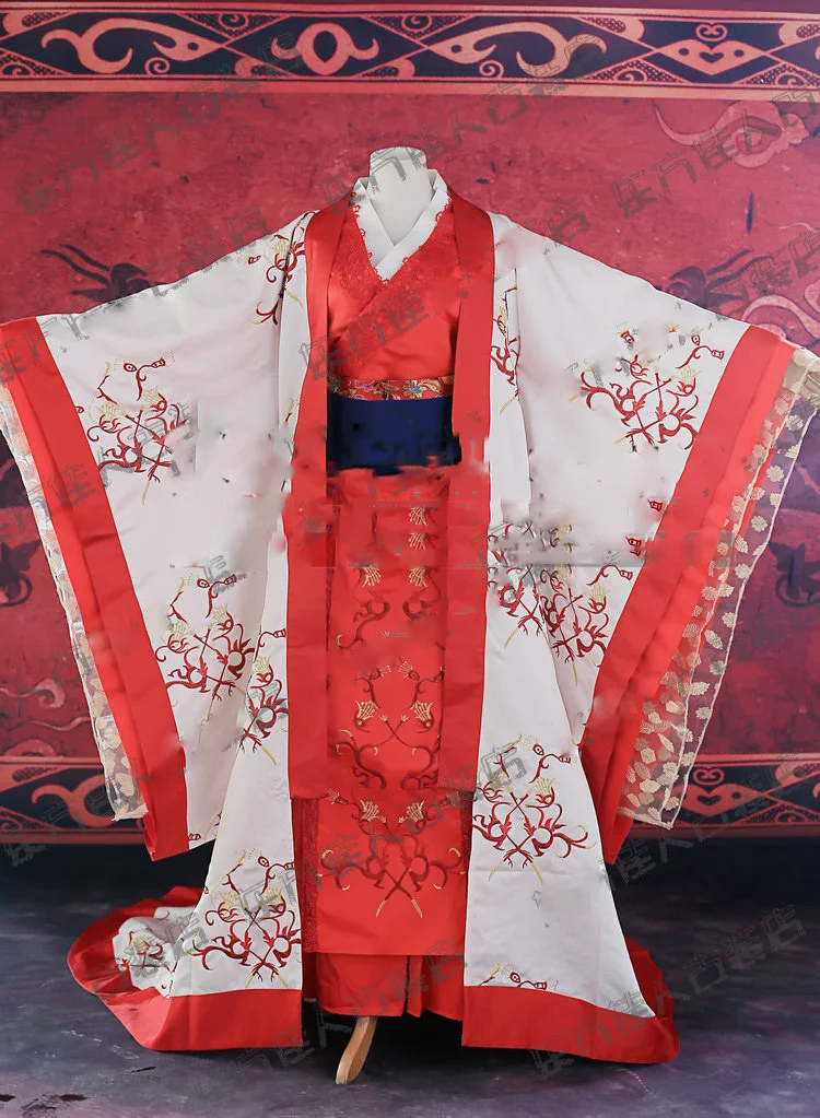 Новый дизайн 2014 яркий женский костюм с длинным хвостом Hanfu великие стреристы