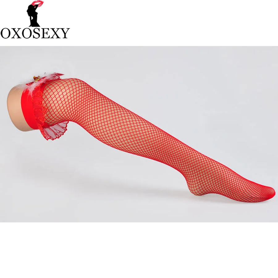 Рождественские черные красные с бантом тонкие сексуальные женские колготки в