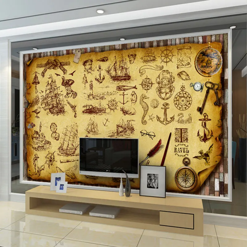 

wallpapers photo Custom Retro Nostalgia Graffiti Murals Coffee Bar Restaurant Modern Abstract Background Mural TV Sofa