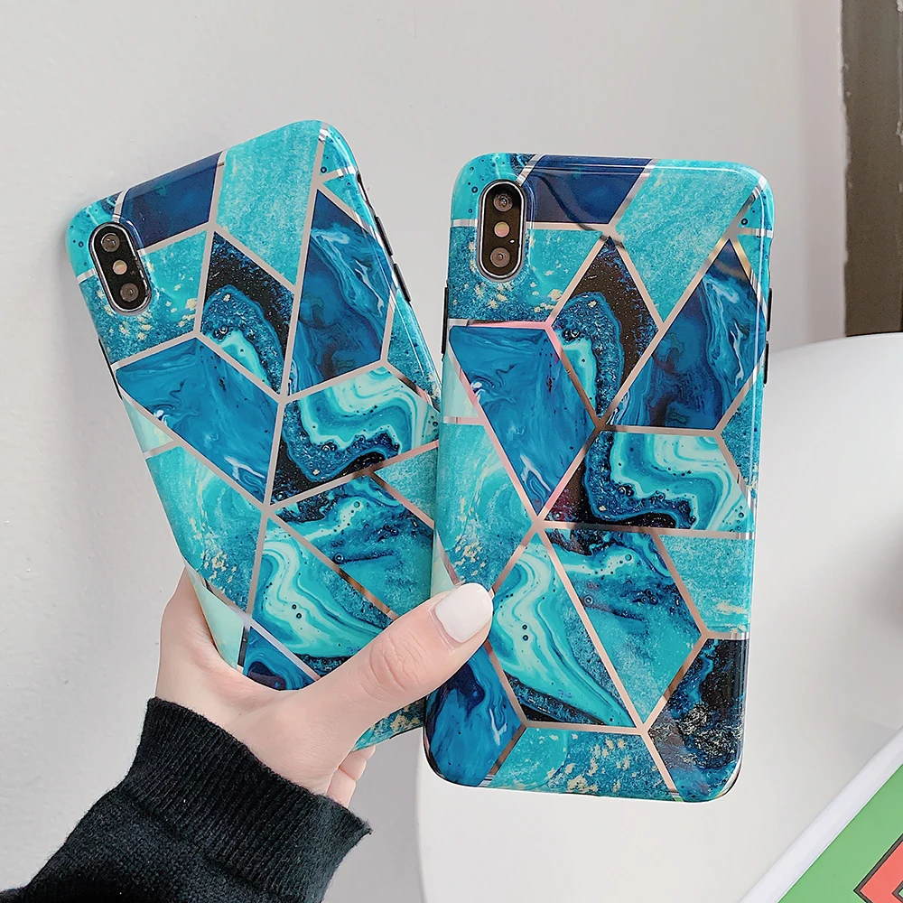 Beyour чехлы для телефонов с геометрическим мрамором iPhone XR XS Max 6 6S 7 8 Plus X мягкий чехол