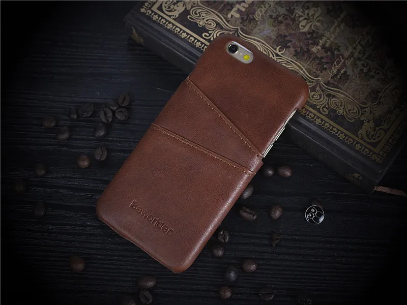 Beworlder Leather Back Cover For Apple iphone 6S Case 6 Plus PU Vintage Card Slot |