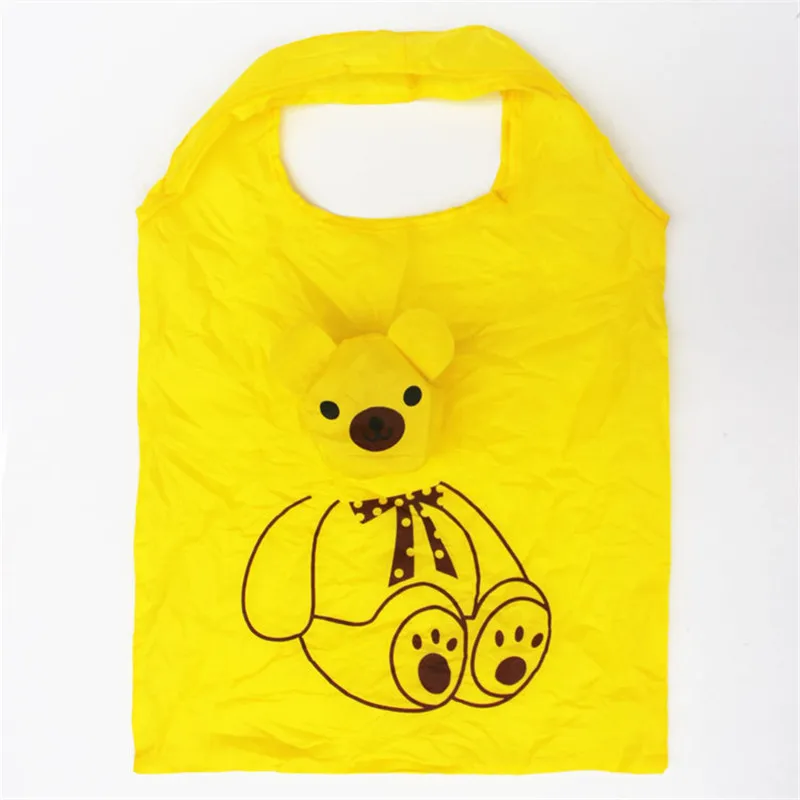 yellow bear Тип Милая дорожная складная сумка для хранения продуктов Многоразовые Сумки для покупок с животными эко-сумка для покупок - Цвет: yellow bear
