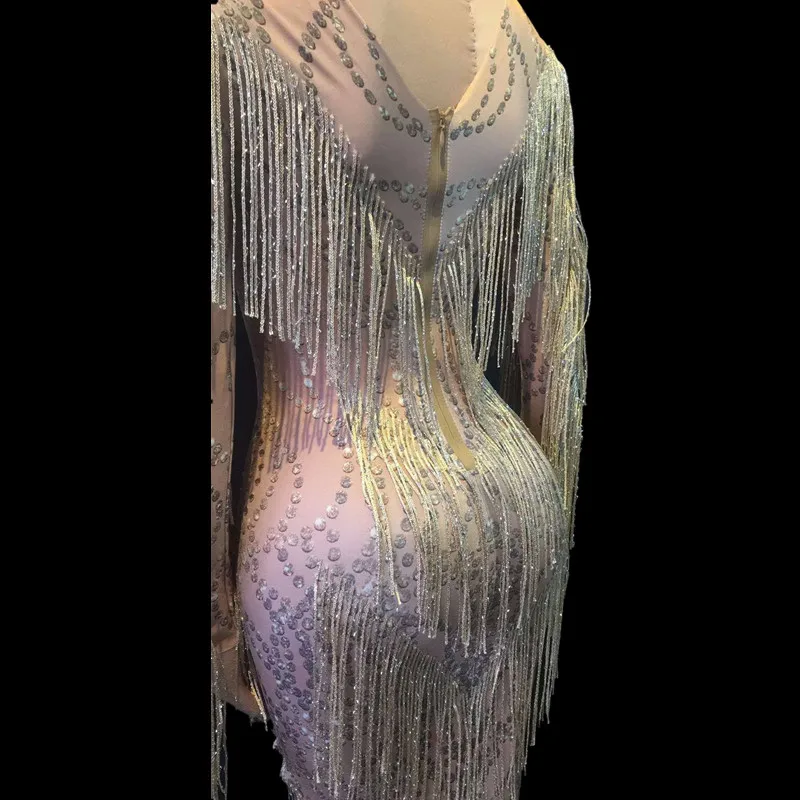 Женское цельнокроеное платье в пол с кисточками и кристаллами|Женские платья| |