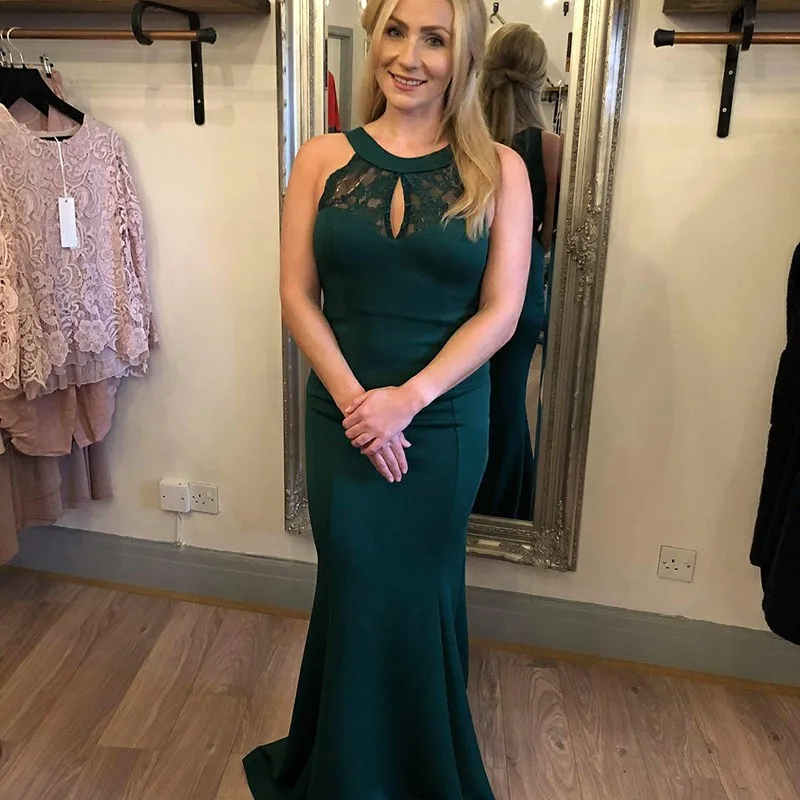 Robe de soiree Русалка темно зеленое вечернее платье Замочная скважина сзади