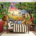На заказ настенная бумага животное слон лев зебра детская спальня фон 3D фото обои водостойкие самоклеющиеся