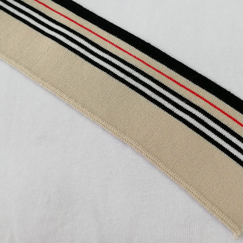 Khaki red black 2 JIETAI красочные мерсеризованный хлопок трикотажные полосы ребра ткань тканевые аксессуары DIY воротник манжеты подол нижний воротник ничья текстурирование - Цвет: Khaki red black 2