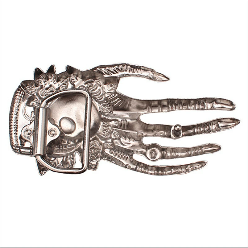 Ремень в стиле панк металлический декоративный пояс хип-хоп с пряжкой-черепом