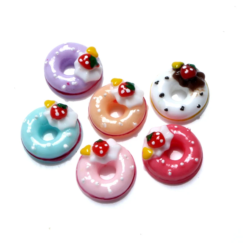 

20Pcs Mixed Resin Doughnut Decoration Crafts Beads Flatback Cabochon Scrapbooking DIY Embellishments Kawaii Diy Accessories