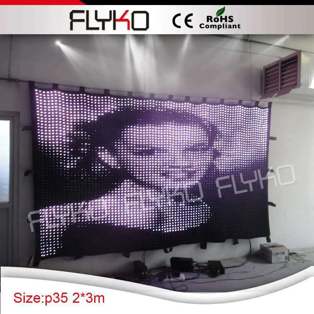 P3.5 cm 2m * 3m clear hot show led видео занавес музыка сценический фон | Лампы и освещение