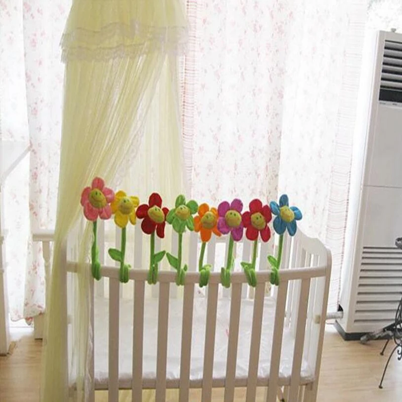 DIY творческий плюшевые цветы для детской кроватки украшения комнаты Яркие кнопки