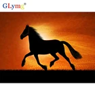 Рукоделие 5d Diy Алмазная Картина Вышивка крестом закат Черная лошадь полностью квадратные стразы, вышивка, мозаика украшение для дома