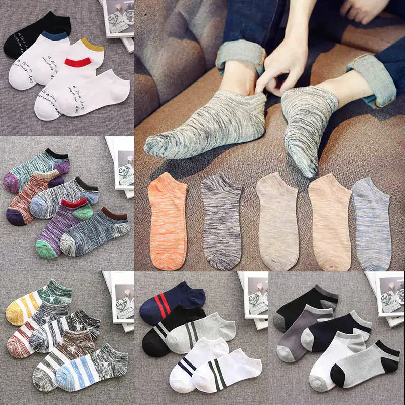 KingDeng, дышащие мужские носки, Harajuku, цветные, крутые, до лодыжки, в полоску, летние, противоскользящие, тонкие, модный дизайн