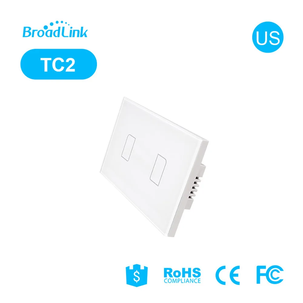 Настенный светильник Broadlink TC2 US, WiFi переключатель 1, 2, 3 банды, умный дом, стеклянная панель, сенсорное управление, беспроводные переключатели, 110 В, 220 В, через Rm Pro