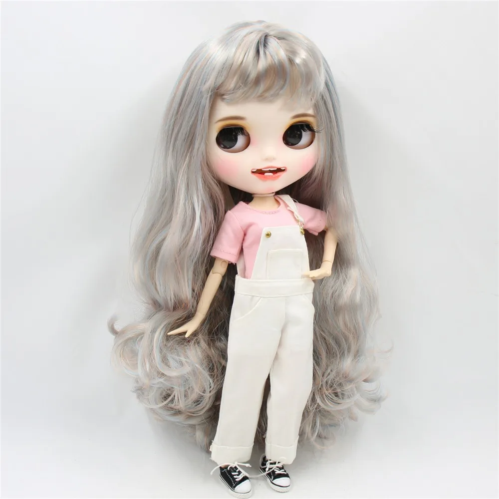 1/6 bjd фабрика blyth кукла синий микс золотые волосы, новое матовое лицо с зубами, белая кожа суставное тело 30 см BL6227/