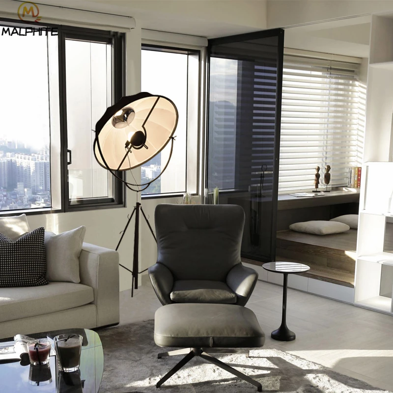 Retro Industrial Floor Lamp Radar Photographic Satellite Modern Simple Standing Tripod Nordic Lamps for Living Room | Лампы и