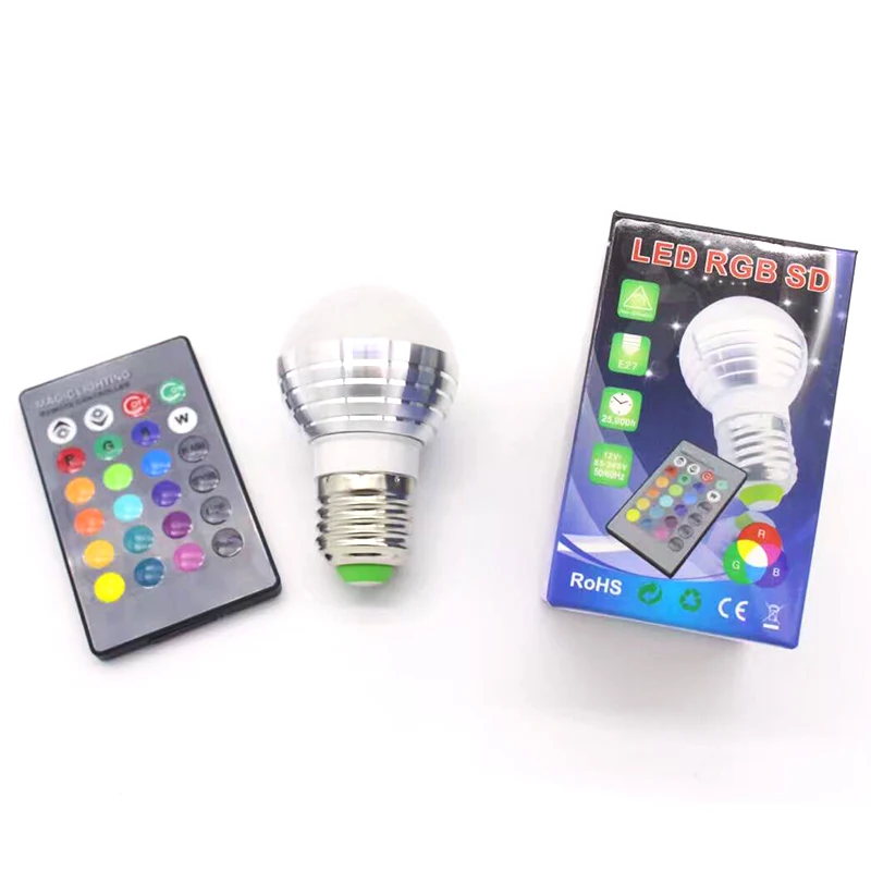 

E27 Magic Led Dimmable RGBW Led Bulbs 5W 7W AC85-265V Colorful RGB Led Lamp Chandeliers Led Light + 21 Key Remote Controller
