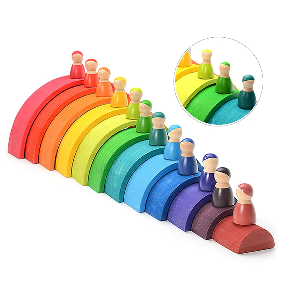 12 шт радужные строительные блоки красочные забавные арочные маленькие