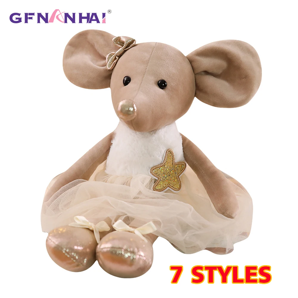 

1pc 42CM kawaii Ballet Mouse Plush Toys Lovely Dressing Cloth Animal Mouse Dolls Stuffed Soft Baby Finger Toys Birthday Gifts
