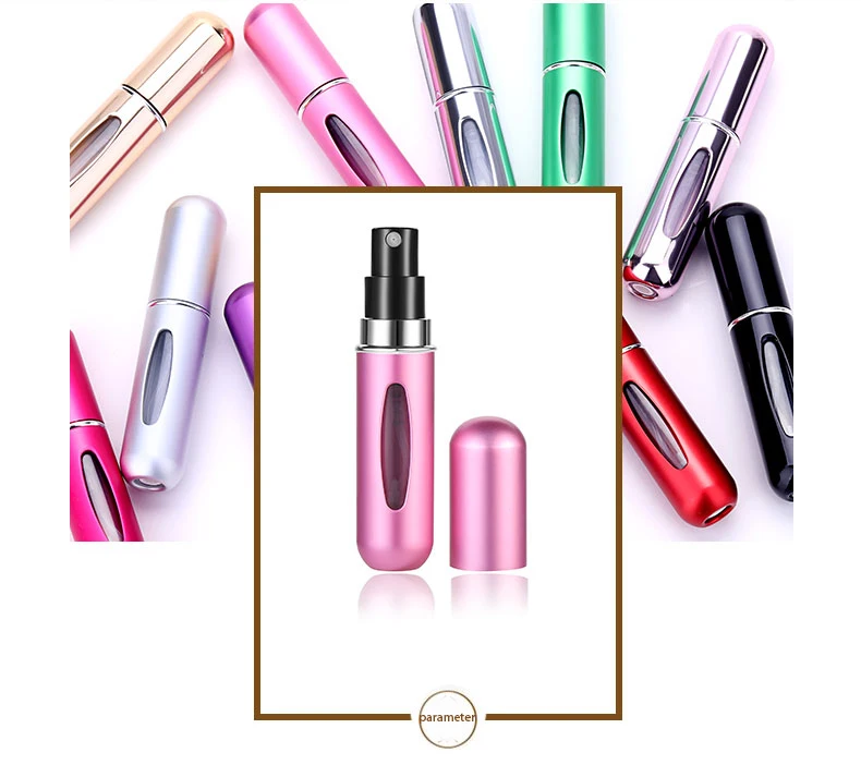MUB-5ml мини многоразовая Удобная пустая бутылка для парфюмерии с распылителем насос алюминиевая спрей бутылка-контейнер для косметики путешествия Parfum подарок