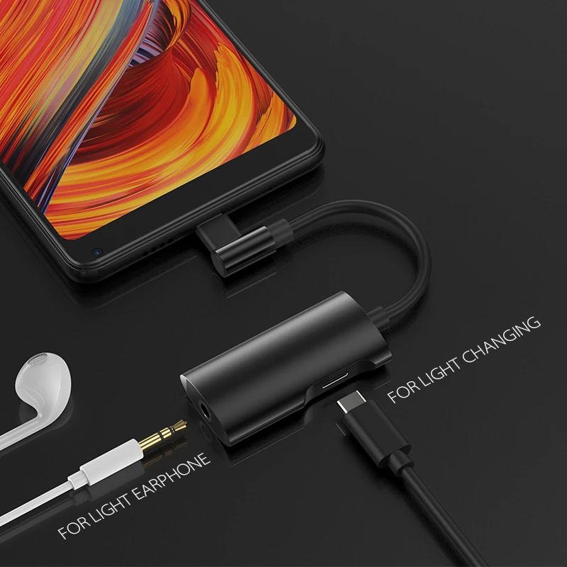 ANBES Тип C Aux аудио кабель адаптер usb до 3 5 мм разъем для наушников 2 в 1 переходник