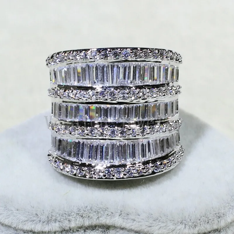 Vecalon Luxury Women Valuable Jewelry ring AAAAA Zircon Cz 925 Sterling Silver Engagement wedding Band rings for women Gift | Украшения и