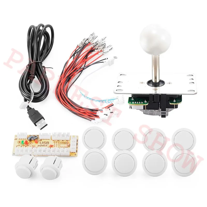 1 Player White Аркадные игровые кнопки контроллер комплект с аркадные игры; usb энкодер доска для Windows и Raspberry Pi x 5 Pin Sanwa Джойстик и кнопки - Цвет: 1 Player White