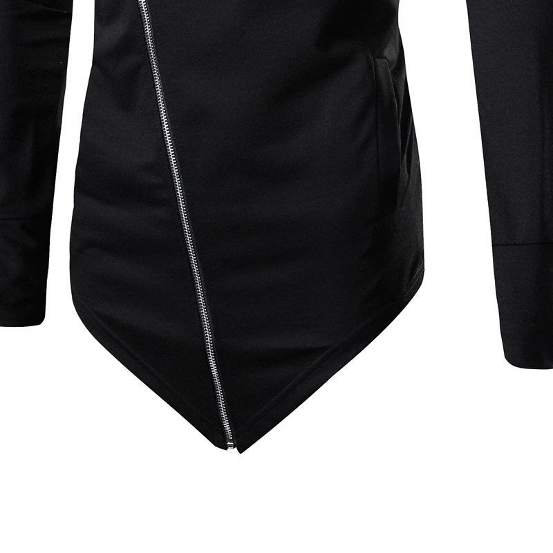 Мужская куртка с капюшоном черный наряд свитшоты на молнии хип-хоп Мантия