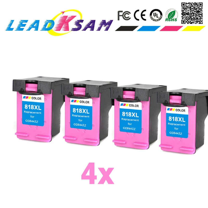4x Замена для hp818 818XL Deskjet D2500 F2418 D1600 D1668 D2600 D2668 F4200 F4238 принтера|Чернильные картриджи|