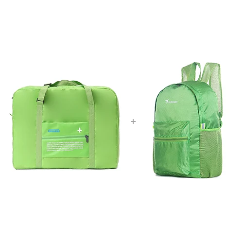 2Pcs Green Водонепроницаемые складные дорожные сумки, сумка для одежды, портативная мужская сумка для ноутбука, вместительная сумка для багажа, чемодана, органайзер, аксессуары - Цвет: 2Pcs Green