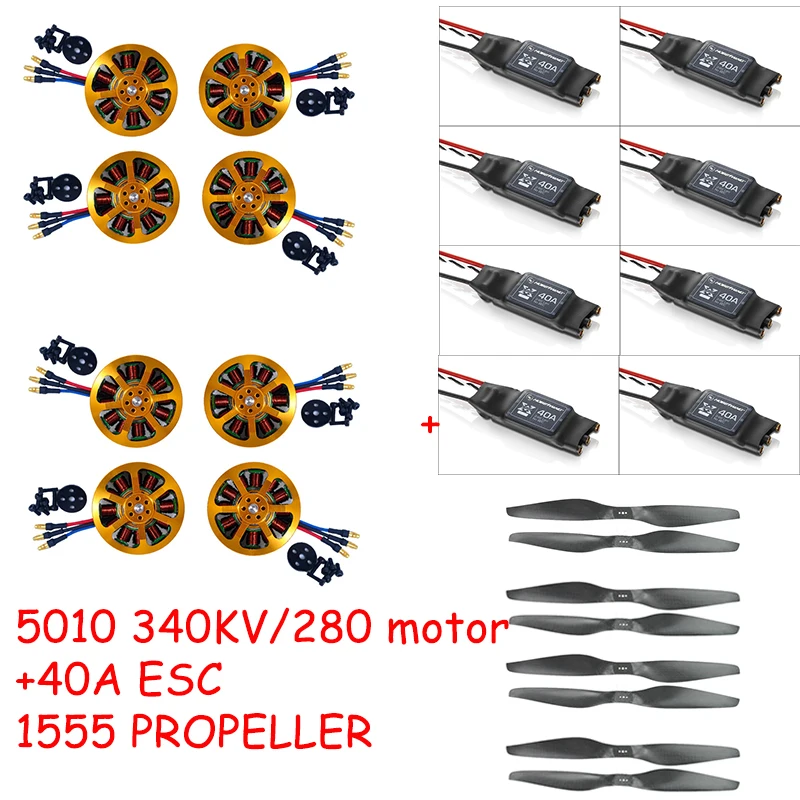 Бесщеточный двигатель Outrunner 5010 340KV/280KV с пропеллером 40A ESC 1555 для сельского