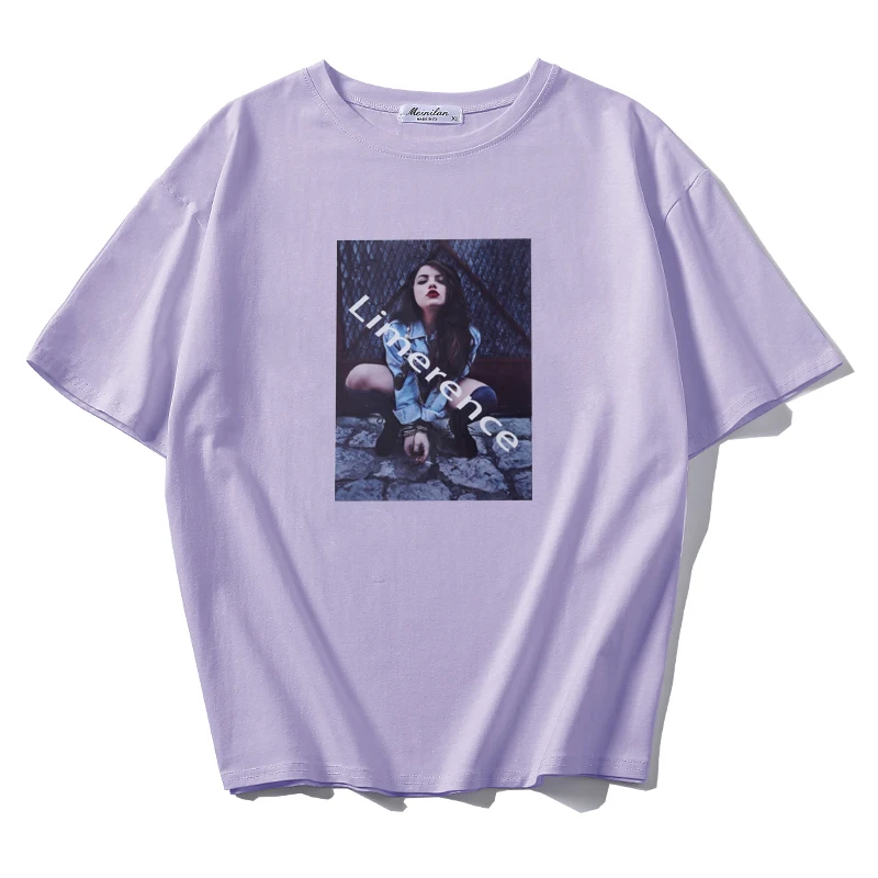 new 2019 summer fashion Women tops tees t-shirts short sleeve Casual tunic basic shirt t print 100% cotton blue | Женская одежда