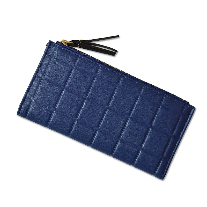 1019-Sapphire-blue Женские кошельки, длинный кожаный кошелек на молнии для кредитных карт, женский большой кошелек, сумка для денег, сумочка, новинка - Цвет: 1019-Sapphire-blue