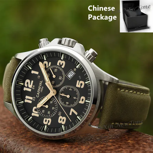 Silver C8818C gree Карнавальный светильник Тритий, мужские часы Ronda, кварцевый хронограф, Тритий, светящиеся водонепроницаемые военные спортивные часы, мужские часы - Цвет: Silver C8818C gree