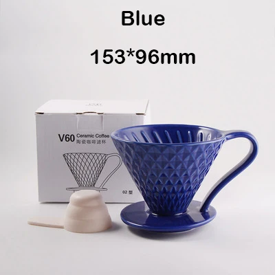 Керамическая кофейная капельница Diamond Shap с двигателем V60, стильная кофейная капельная чашка с фильтром, Перманентная наполняемая кофеварка с отдельной подставкой - Цвет: G