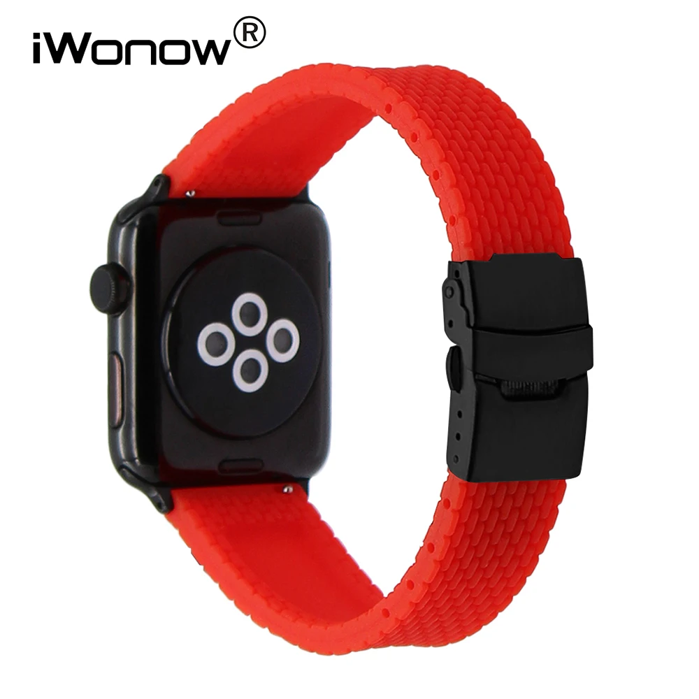 Ремешок из силиконовой резины с быстроразъемными адаптерами для iWatch Apple Watch 38 мм 42