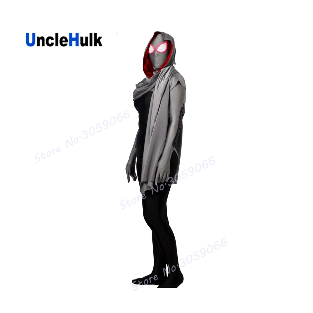 Костюм зентай из спандекса с принтом SpiderGwen (с капюшоном и накидкой) | UncleHulk|zentai
