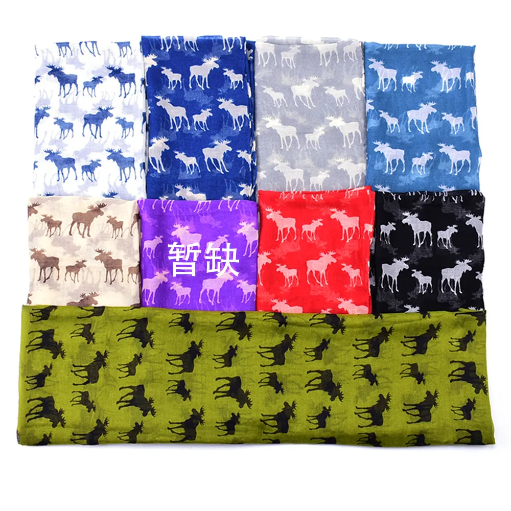 Новые женские Модные Рождество милый олень печати Шарфы для женщин