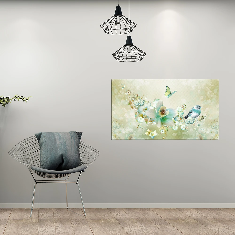 Винтажные настенные плакаты и принты с птицами цветами черно-белые картины на