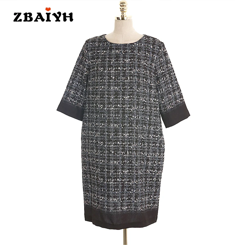 Осенне-зимнее платье для беременных модное с круглым вырезом и коротким рукавом