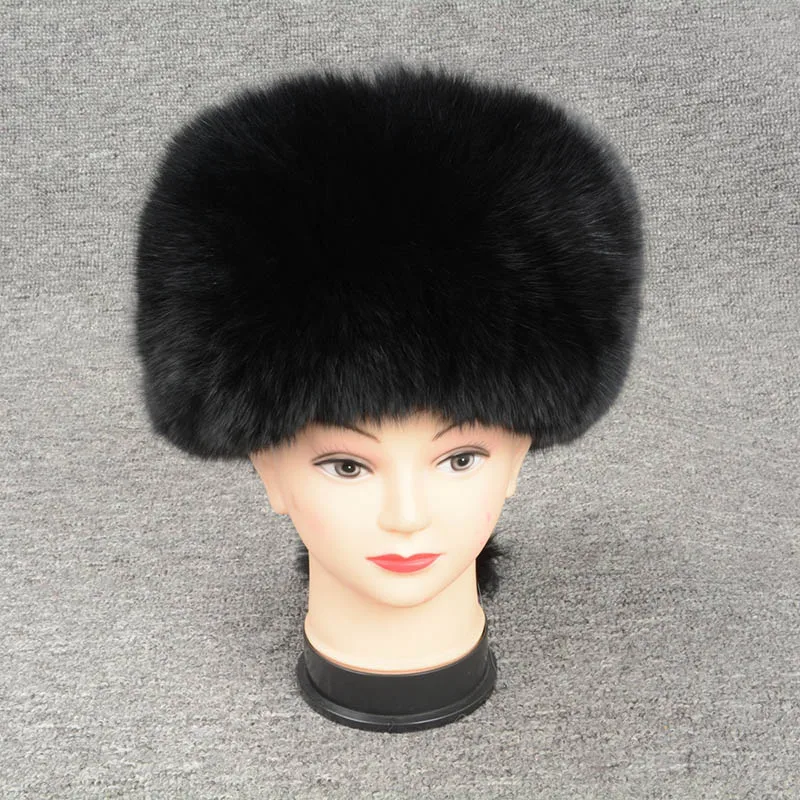 Black Jancoco Max натуральным лисьим мехом меховые шапки-бомберы зимние Для женщин теплые высокое качество модные бейсболки новое поступление S7148 - Цвет: Black