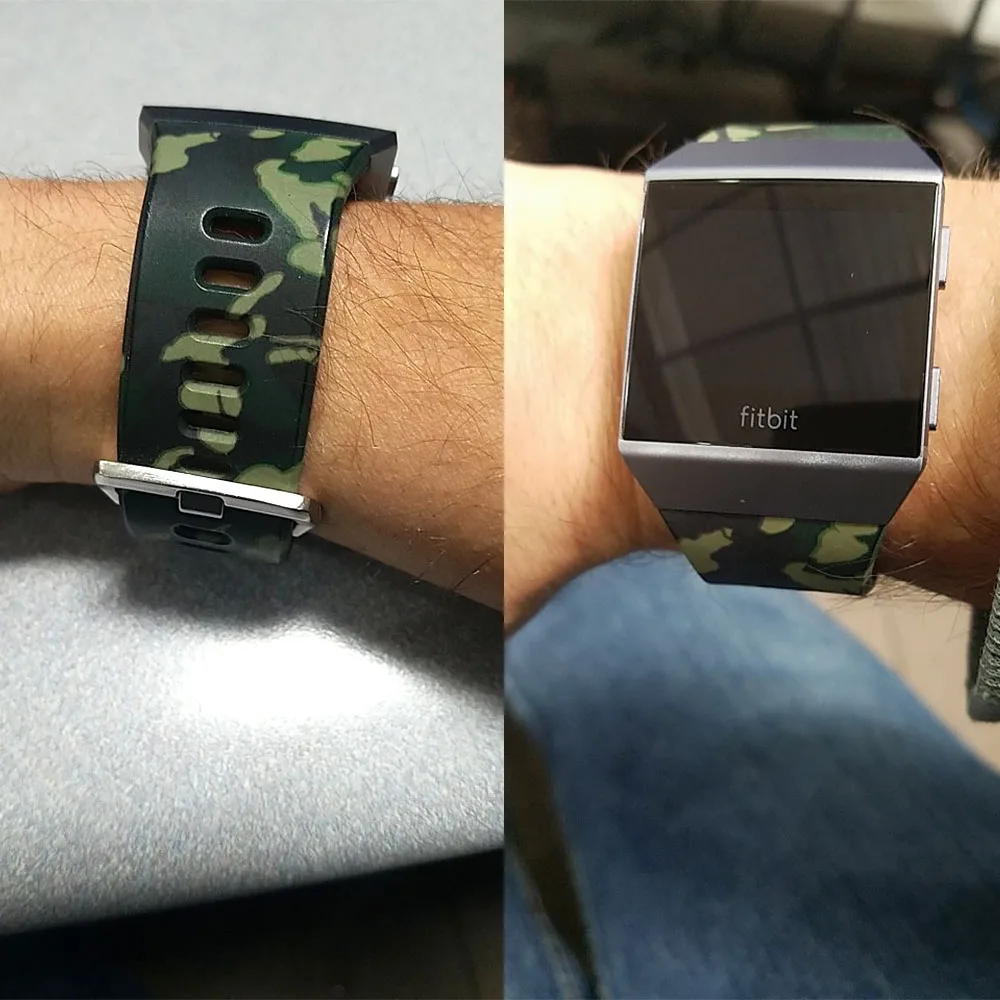 Легкие силиконовые спортивные часы с принтом браслет для умных часов Fitbit