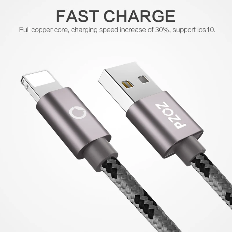 PZOZ для iphone 7, 8, 6 plus, 6s, xs max, xr, 5, 5 s, ipad mini, быстрое зарядное устройство, usb кабель, быстрый шнур, кабель для передачи данных, для зарядки мобильного телефона
