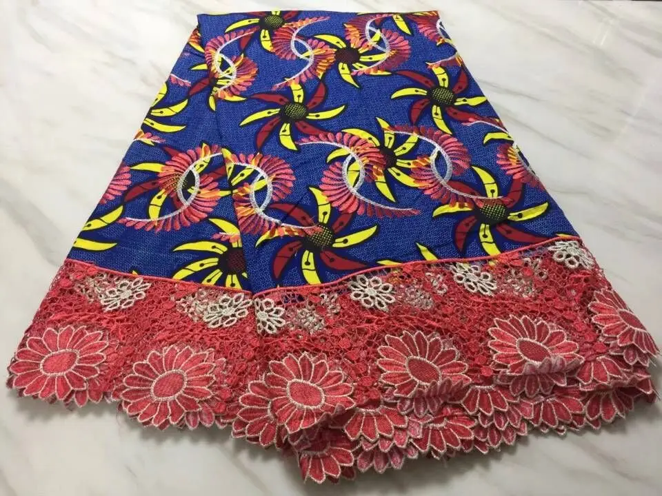 6 ярдов/шт Новая мода оранжевый Африканский водорастворимые кружево с