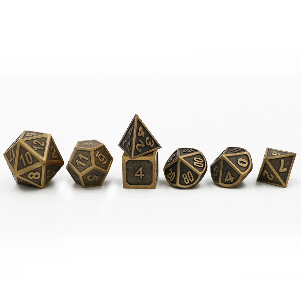 7 шт./компл. классические игральные кости для ролевых игр D & металлические DND