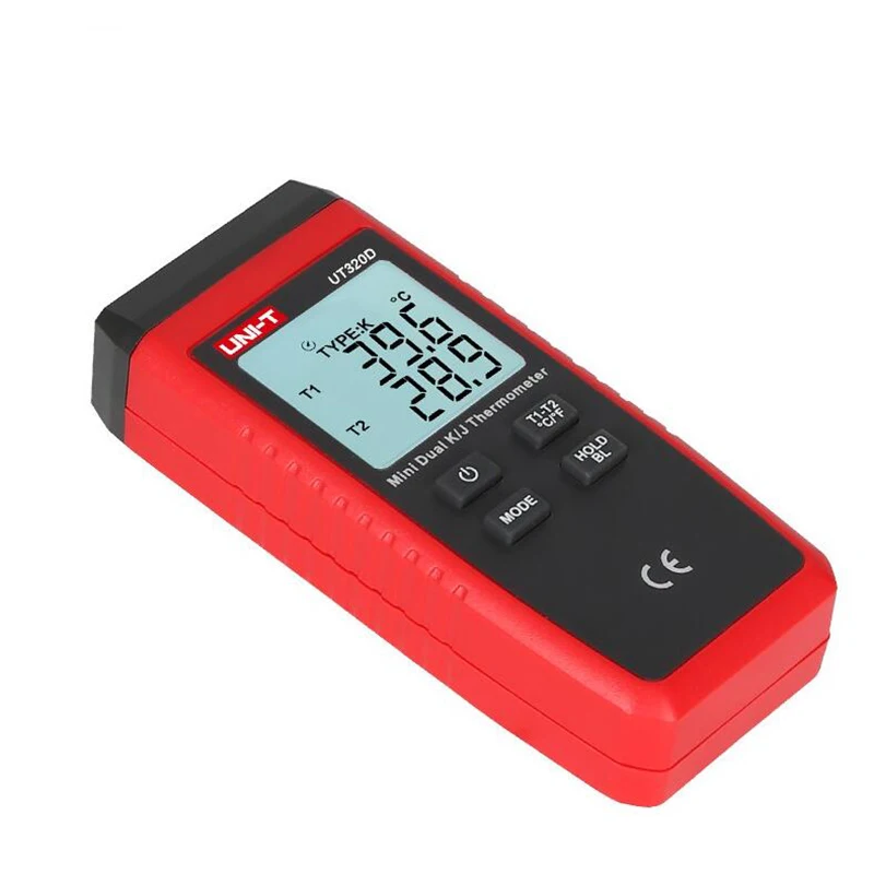 UNI-T UT320A UT320D мини Тип контакта двухканальный K/J измеритель температуры термометр термопара подсветка данные держать